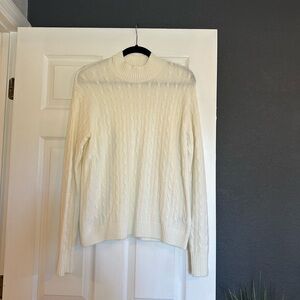 J. Crew Cream Cable Knit Turtleneck Sweater